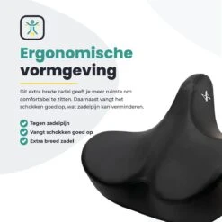 Voltano City XXXL Fietszadel – Unisex Extra Breed Fietszadel – Tegen Zadelpijn – 100% Waterdicht – Incl. Gratis Zadelstrop - Zwart -Fietsuitrustings Winkel 1200x1200 1110