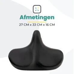 Voltano City XXXL Fietszadel – Unisex Extra Breed Fietszadel – Tegen Zadelpijn – 100% Waterdicht – Incl. Gratis Zadelstrop - Zwart -Fietsuitrustings Winkel 1200x1200 1111