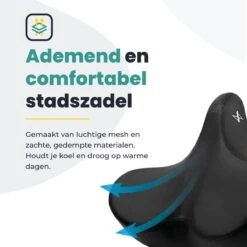 Voltano City XXXL Fietszadel – Unisex Extra Breed Fietszadel – Tegen Zadelpijn – 100% Waterdicht – Incl. Gratis Zadelstrop - Zwart -Fietsuitrustings Winkel 1200x1200 1113