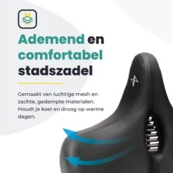 Voltano City XXXL Fietszadel Met Uitsparing – Unisex Extra Breed Fietszadel – Tegen Zadelpijn – 100% Waterdicht – Incl. Gratis Zadelstrop - Zwart -Fietsuitrustings Winkel 1200x1200 1130