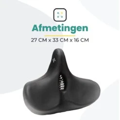 Voltano City XXXL Fietszadel Met Uitsparing – Unisex Extra Breed Fietszadel – Tegen Zadelpijn – 100% Waterdicht – Incl. Gratis Zadelstrop - Zwart -Fietsuitrustings Winkel 1200x1200 1131