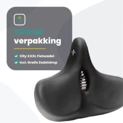 Voltano City XXXL Fietszadel Met Uitsparing – Unisex Extra Breed Fietszadel – Tegen Zadelpijn – 100% Waterdicht – Incl. Gratis Zadelstrop - Zwart -Fietsuitrustings Winkel 1200x1200 1132