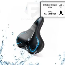 Voltano City / Tour Fietszadel - Comfortabel Gel Zadel - Met Uitsparing - Unisex - Zwart / Blauw - Elastomeren Vering Voor Extra Comfort -Fietsuitrustings Winkel 1200x1200 1137