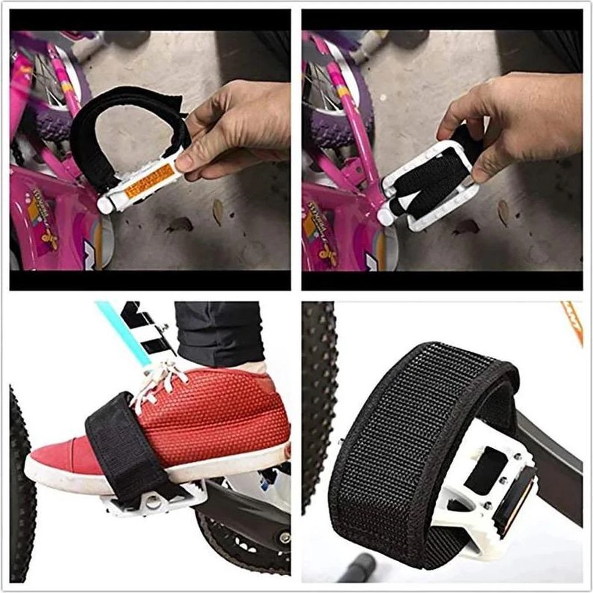 2 Fiets Pedalen Set- Anti-slip Bandjes- Klittenband Pedalen- Fiets Pedalen Bands - Foot Band Binding Bandvoor Meer Grip 5 2 Fiets Pedalen Set- Anti-slip Bandjes- Klittenband Pedalen- Fiets Pedalen Bands - Foot Band Binding Bandvoor Meer Grip - Afbeelding 5