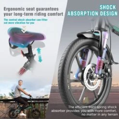 Merkloos Hitway 14F005 Elektrische Fiets E-bike | Opvouwbaar | 250W Motor | 7.5Ah | 16" | Zwart / Groen -Fietsuitrustings Winkel 1200x1200 159