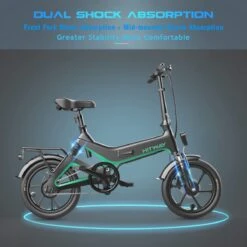 Merkloos Hitway 14F005 Elektrische Fiets E-bike | Opvouwbaar | 250W Motor | 7.5Ah | 16" | Zwart / Groen -Fietsuitrustings Winkel 1200x1200 160