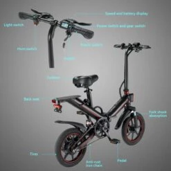 OUXI - V5 - 16 Inch - Elektrische Fiets - E Bike - Elektrische Vouwfiets - APP IOS/ Android - 500W Motor - 15Ah Lithuim Ion Batterij - Zwart -Fietsuitrustings Winkel 1200x1200 178
