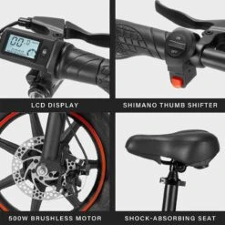 OUXI - V5 - 16 Inch - Elektrische Fiets - E Bike - Elektrische Vouwfiets - APP IOS/ Android - 500W Motor - 15Ah Lithuim Ion Batterij - Zwart -Fietsuitrustings Winkel 1200x1200 179