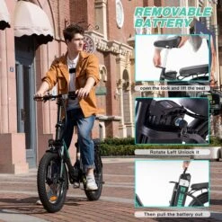 HITWAY E-Bike Elektrische Fiets 20 Inch Fat Tire E-Bicycle Vouwfiets, 250 W/36 V/11,2 Ah Accu, Max. Bereik Tot 35-90 Km, Offroad-mountainbike Met Shimano 7-versnellingen, City EBike Met Slot -Fietsuitrustings Winkel 1200x1200 2