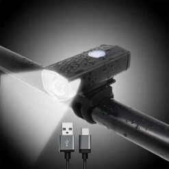 JN Waterdichte Oplaadbare Fietslamp - Voorlicht- 400 Lumen - Superfelle Fietsverlichting Met USB-kabel - Zwart - Koplamp - Voorlamp Fiets -Fietsuitrustings Winkel 1200x1200 339