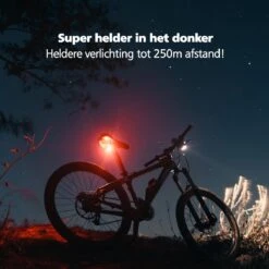 SWILIX ® - Fietsverlichting Set - Oplaadbare USB Led Fietslamp - Voor En Achter - Waterdicht - 4 Lichtstanden - Zwart -Fietsuitrustings Winkel 1200x1200 369