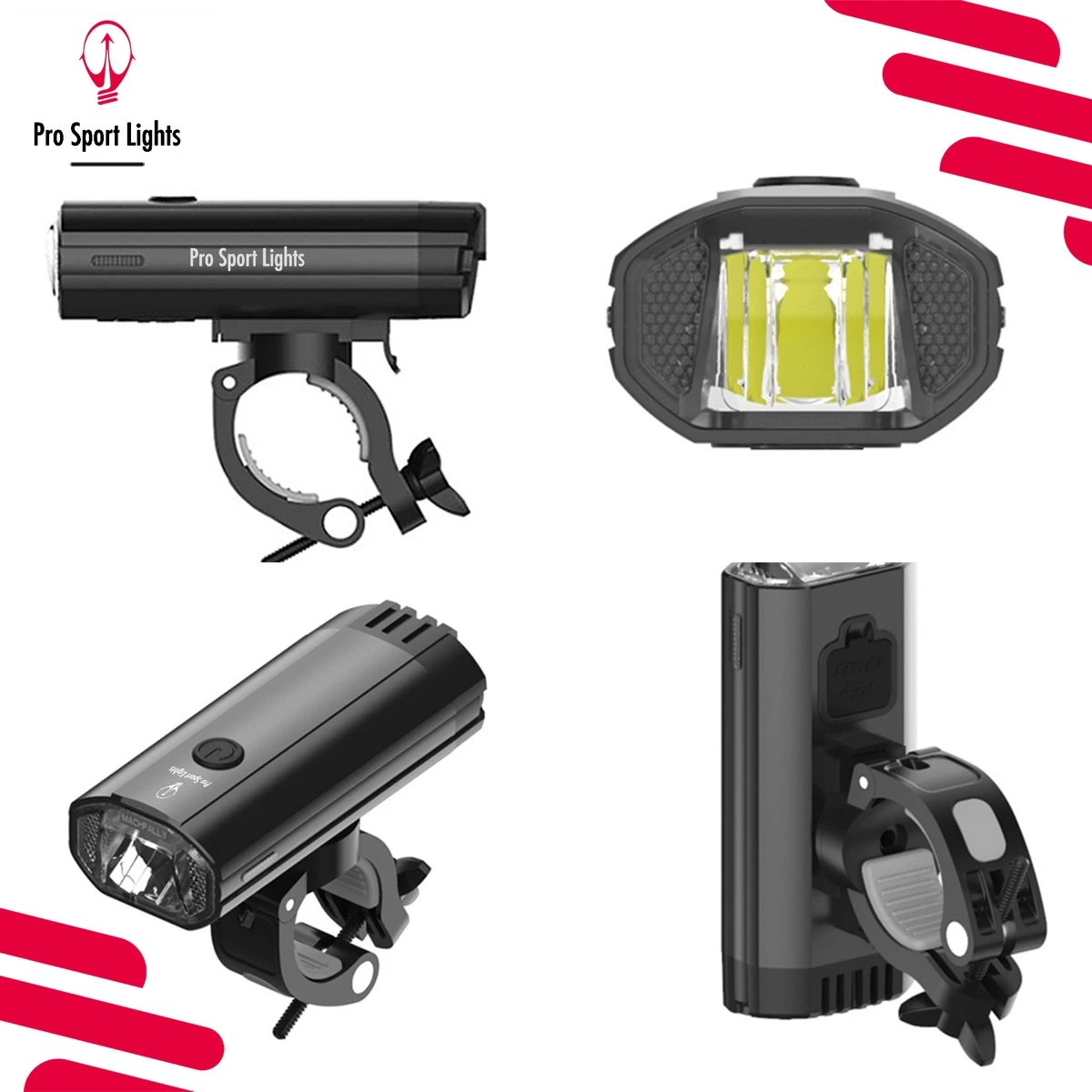 1200 Lumen & 100 Lumen Pro Sport Lights Fietsverlichtingsset - LED Fietslampen USB Oplaadbaar 2 1200 Lumen & 100 Lumen Pro Sport Lights Fietsverlichtingsset - LED Fietslampen USB Oplaadbaar - Afbeelding 2