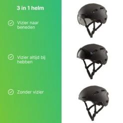 GOOFF® PILOT 3 In 1 Snorscooterhelm Met Afneembaar Vizier - Matzwart - Lichtgewicht Snorfiets Helm - NTA Gecertificeerd Speed Pedelec Helm - Geschikt Voor Blauw Kenteken Snorscooter En Snorfiets - Maat M - Voor Vrouwen En Mannen -Fietsuitrustings Winkel 1200x1200 398