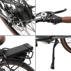 Elektrische Stadsfiets 26 '' (F264) - Stalen Frame - 6 Versnellingen Shimano - Schijfremmen - 10 Ah - Grijs -Fietsuitrustings Winkel 1200x1200 41