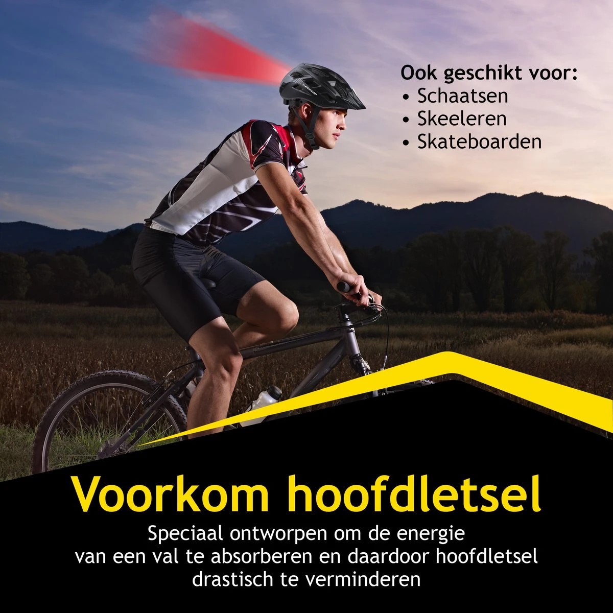 Dunlop Fietshelm - Verstelbaar Van 58 Tot 61 CM - Maat L - Met LED-Verlichting - 3 Lichtmodus - Zwart 3 Dunlop Fietshelm - Verstelbaar Van 58 Tot 61 CM - Maat L - Met LED-Verlichting - 3 Lichtmodus - Zwart - Afbeelding 3