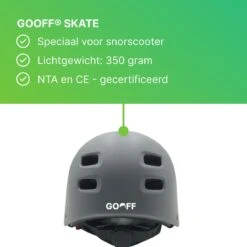 GOOFF® Skate Snorscooter Helm | Brede Pasvorm | 14x Ventilatie | Matgrijs | Lichtgewicht (L) -Fietsuitrustings Winkel 1200x1200 556
