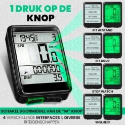 Strex Draadloze Fietscomputer - 17 Functies - Extra Groot Scherm - Draadloze Fiets Computer Draadloos Waterdicht - NL Handleiding -Fietsuitrustings Winkel 1200x1200 681