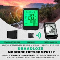 Strex Draadloze Fietscomputer - 17 Functies - Extra Groot Scherm - Draadloze Fiets Computer Draadloos Waterdicht - NL Handleiding -Fietsuitrustings Winkel 1200x1200 682