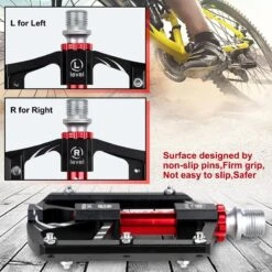 Zacro Mountainbike Pedalen - Aluminium Antislip Duurzame Fietspedalen - Ultrasterk Kleurrijk - CNC Gefreesd 3 Lager Anodiserende Fietspedalen - Voor BMX/MTB Racefiets 9/16" -Fietsuitrustings Winkel 1200x1200 715