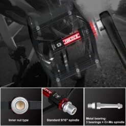 Zacro Mountainbike Pedalen - Aluminium Antislip Duurzame Fietspedalen - Ultrasterk Kleurrijk - CNC Gefreesd 3 Lager Anodiserende Fietspedalen - Voor BMX/MTB Racefiets 9/16" -Fietsuitrustings Winkel 1200x1200 716