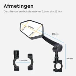 Dyken Fietsspiegel Links - Achteruitkijkspiegel Op Stuur - Fietsspiegel Ebike - Fiets Spiegel -Fietsuitrustings Winkel 1200x1200 759