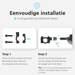 Dyken Fietsspiegel Links - Achteruitkijkspiegel Op Stuur - Fietsspiegel Ebike - Fiets Spiegel -Fietsuitrustings Winkel 1200x1200 760