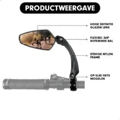 Esioh® Verstelbare Fietsspiegel Rechts Ebike Op Stuur - Achteruitkijkspiegel Fiets – Zijspiegel Fiets 360 ° Draaibaar - Zwart -Fietsuitrustings Winkel 1200x1200 780