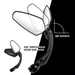 Esioh® Verstelbare Fietsspiegel Rechts Ebike Op Stuur - Achteruitkijkspiegel Fiets – Zijspiegel Fiets 360 ° Draaibaar - Zwart -Fietsuitrustings Winkel 1200x1200 781