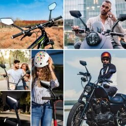 Beyond Gold - Fietsspiegel - Links - Reflectie Strip - E Step - Elektrische Fiets - Mountain Bike - Incl Grote Kijkhoek - Achteruitkijkspiegel - 360º Verstelbaar - Multifunctioneel - Incl Inbussleutel - Fiets Spiegel -Fietsuitrustings Winkel 1200x1200 801