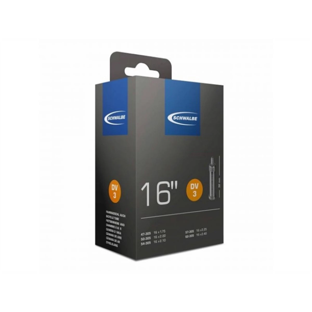 Schwalbe Binnenband 16 X 1.75 / 2.50 (47/62-305) Dv 32 Mm 9 Schwalbe Binnenband 16 X 1.75 / 2.50 (47/62-305) Dv 32 Mm - Afbeelding 9