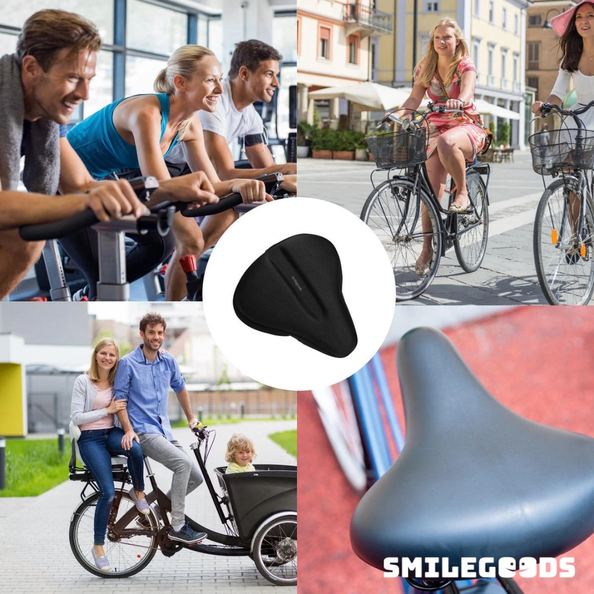 Smilegoods® Gel Zadelhoes Fiets 3D - Zadeldek - Zadelhoes Waterdicht - Zadeldek Fiets - Universeel Brede Zadels - Veiligheidsreflector Voor In Het Donker 4 Smilegoods® Gel Zadelhoes Fiets 3D - Zadeldek - Zadelhoes Waterdicht - Zadeldek Fiets - Universeel Brede Zadels - Veiligheidsreflector Voor In Het Donker - Afbeelding 4