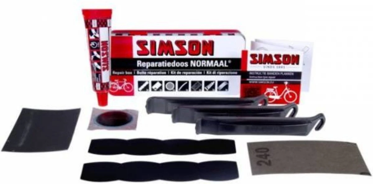 Simson Bandenplakset - Reparatiedoos - 10-delig - Plakset - Compact Doosje 2 Simson Bandenplakset - Reparatiedoos - 10-delig - Plakset - Compact Doosje - Afbeelding 2