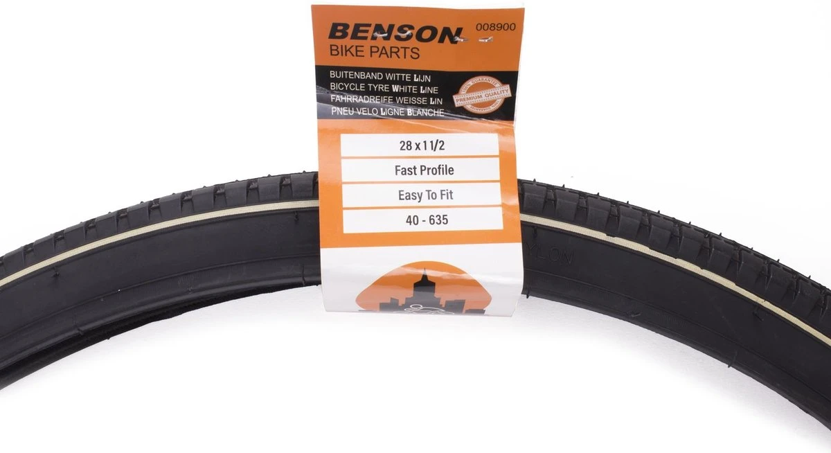 Benson Buitenband 28 Inch X 1 1/2 Met Witte Lijn 3 Benson Buitenband 28 Inch X 1 1/2 Met Witte Lijn - Afbeelding 3