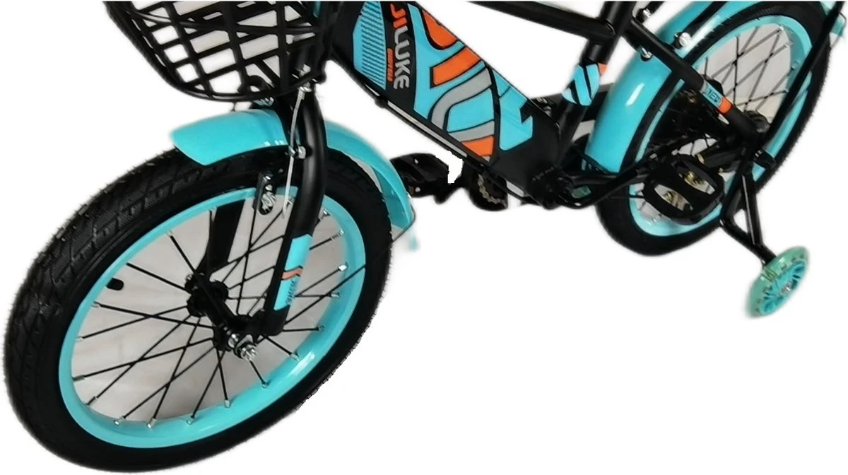 Kinderfiets - 16 Inch Kinderfiets -vanaf 4-7 Jaar Jongens En Meisjes Fietsen - Terugtrap -Rem -Stabilisatoren(2 Zijwieltjes)- Mandje - Achterbank - Groen 5 Kinderfiets - 16 Inch Kinderfiets -vanaf 4-7 Jaar Jongens En Meisjes Fietsen - Terugtrap -Rem -Stabilisatoren(2 Zijwieltjes)- Mandje - Achterbank - Groen - Afbeelding 5