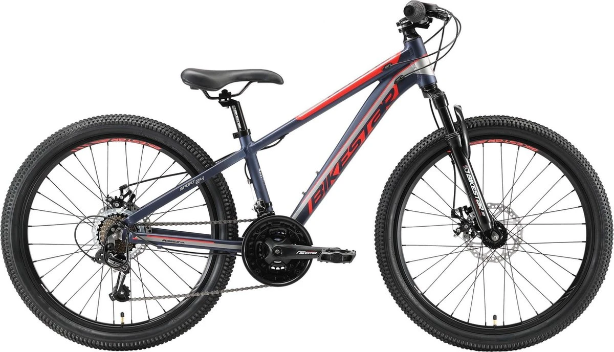 Bikestar 24 Inch 21 Speed Hardtail MTB Sport, Blauw / Rood 2 Bikestar 24 Inch 21 Speed Hardtail MTB Sport, Blauw / Rood - Afbeelding 2