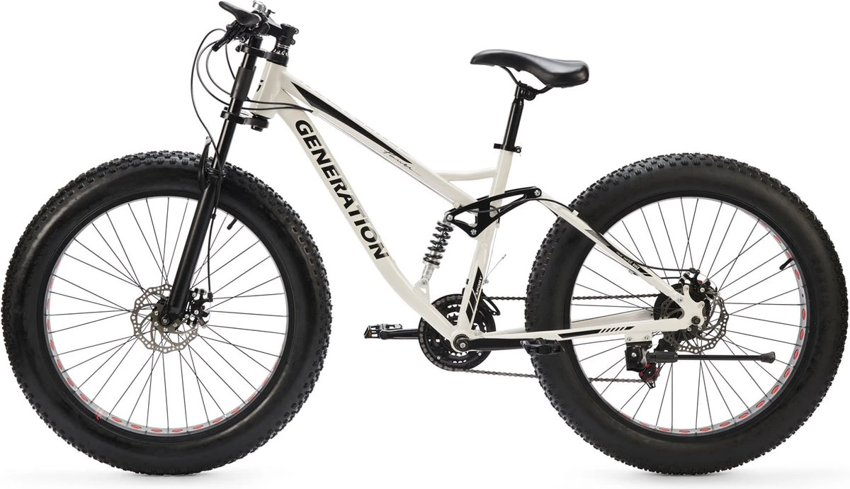 Generation SUPER BIKE Mountainbike 26 Inch - Wit - Brede Banden 2 Generation SUPER BIKE Mountainbike 26 Inch - Wit - Brede Banden - Afbeelding 2