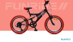 Amigo Fun Ride - Mountainbike 20 Inch - Voor Jongens En Meisjes - Met 7 Versnellingen - Zwart/Rood -Fietsuitrustings Winkel 1200x697 2