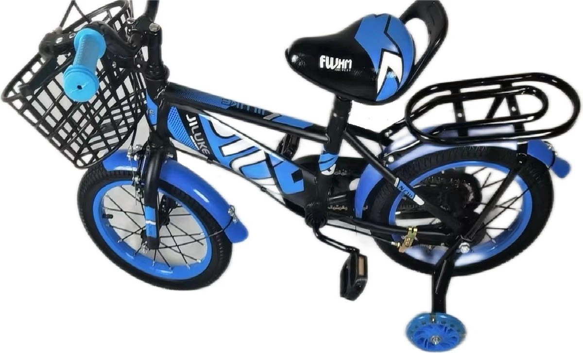 Kinderfiets - 14 Inch Kinderfiets -vanaf 3-5 Jaar Jongens En Meisjes Fietsen - Terugtrap -Rem -Stabilisatoren(2 Zijwieltjes)- Mandje - Achterbank - Blauw 2 Kinderfiets - 14 Inch Kinderfiets -vanaf 3-5 Jaar Jongens En Meisjes Fietsen - Terugtrap -Rem -Stabilisatoren(2 Zijwieltjes)- Mandje - Achterbank - Blauw - Afbeelding 2