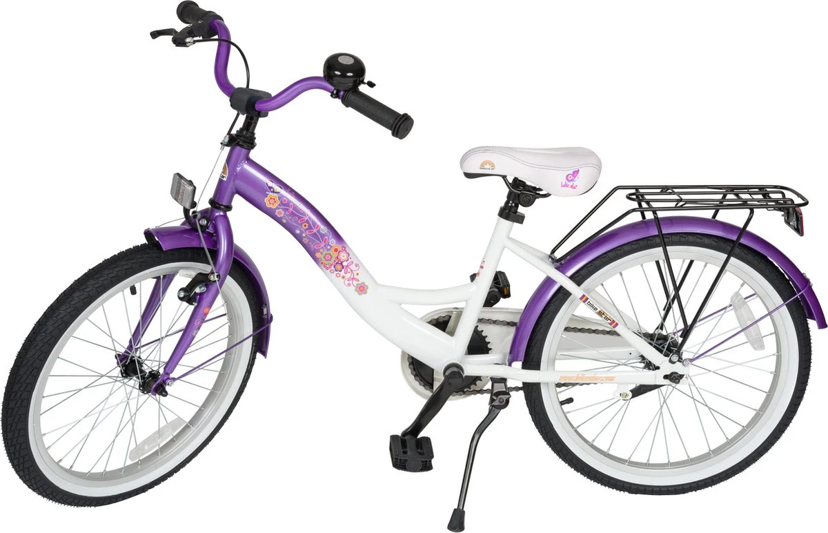 Bikestar 20 Inch Classic Kinderfiets, Lila / Wit 2 Bikestar 20 Inch Classic Kinderfiets, Lila / Wit - Afbeelding 2