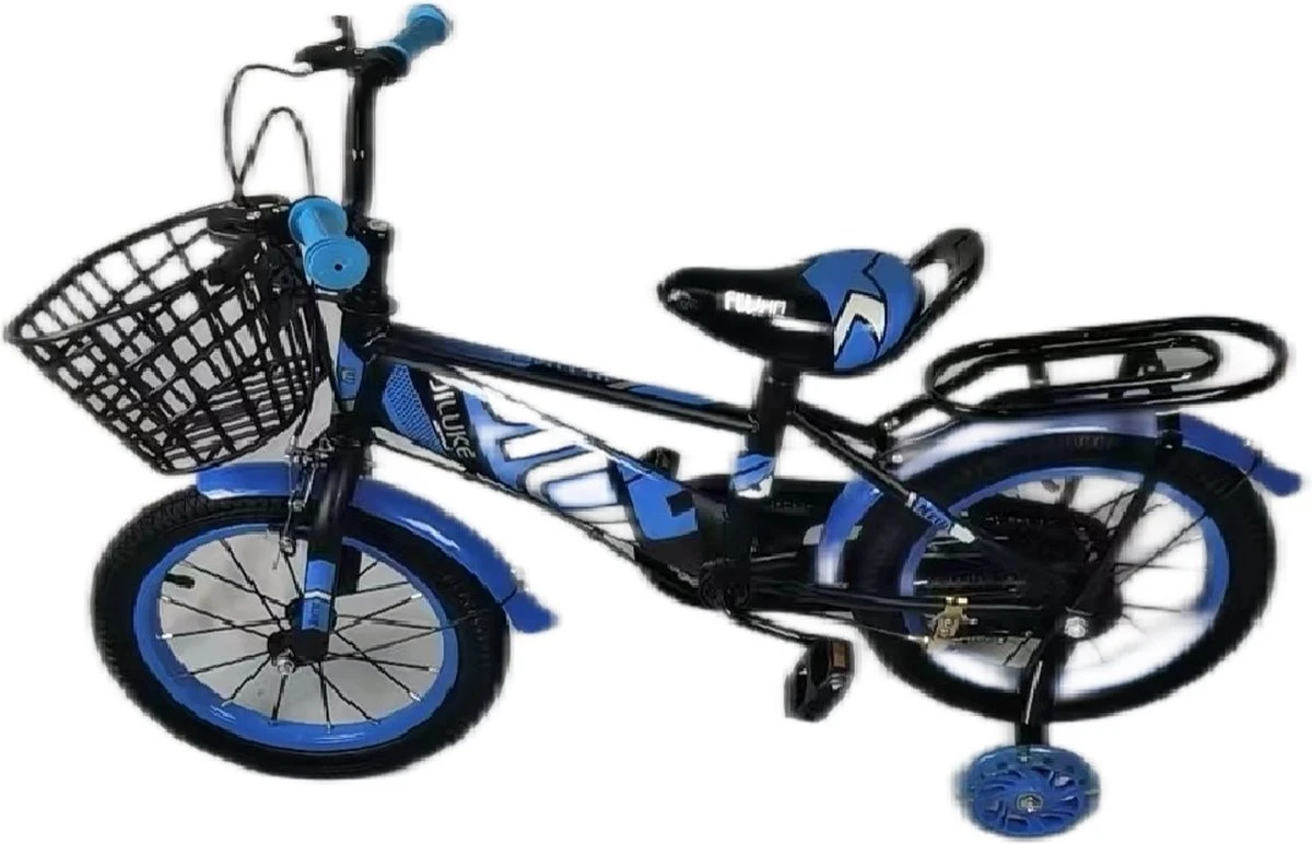 Kinderfiets - 14 Inch Kinderfiets -vanaf 3-5 Jaar Jongens En Meisjes Fietsen - Terugtrap -Rem -Stabilisatoren(2 Zijwieltjes)- Mandje - Achterbank - Blauw 7 Kinderfiets - 14 Inch Kinderfiets -vanaf 3-5 Jaar Jongens En Meisjes Fietsen - Terugtrap -Rem -Stabilisatoren(2 Zijwieltjes)- Mandje - Achterbank - Blauw - Afbeelding 7