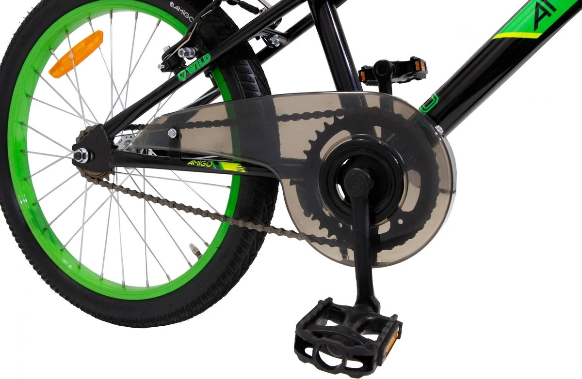 Amigo Wild - Mountainbike 20 Inch - Voor Jongens En Meisjes - Zwart/Groen 9 Amigo Wild - Mountainbike 20 Inch - Voor Jongens En Meisjes - Zwart/Groen - Afbeelding 9