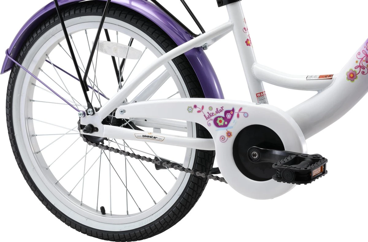 Bikestar 20 Inch Classic Kinderfiets, Lila / Wit 6 Bikestar 20 Inch Classic Kinderfiets, Lila / Wit - Afbeelding 6