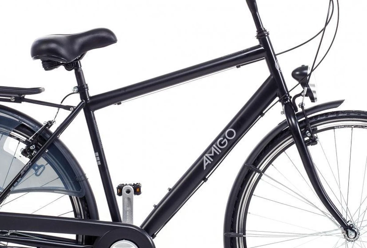 Amigo Bright - Herenfiets 28 Inch - Fiets Met 3 Versnellingen - Matzwart 2 Amigo Bright - Herenfiets 28 Inch - Fiets Met 3 Versnellingen - Matzwart - Afbeelding 2
