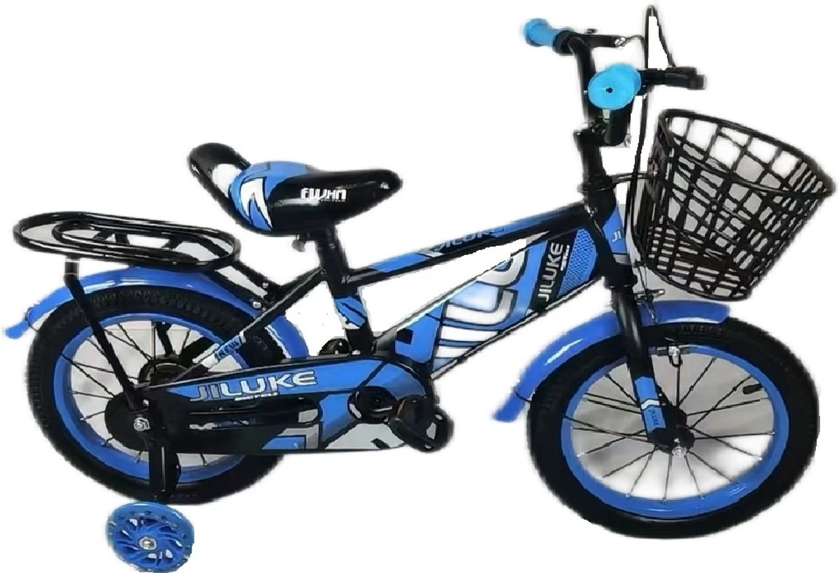 Kinderfiets - 14 Inch Kinderfiets -vanaf 3-5 Jaar Jongens En Meisjes Fietsen - Terugtrap -Rem -Stabilisatoren(2 Zijwieltjes)- Mandje - Achterbank - Blauw 6 Kinderfiets - 14 Inch Kinderfiets -vanaf 3-5 Jaar Jongens En Meisjes Fietsen - Terugtrap -Rem -Stabilisatoren(2 Zijwieltjes)- Mandje - Achterbank - Blauw - Afbeelding 6
