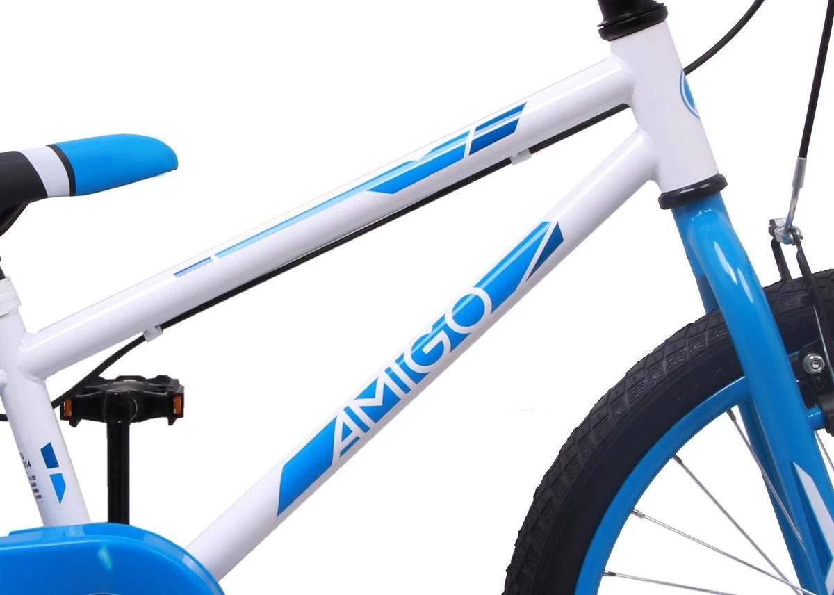 Amigo Cross Jongensfiets - Kinderfiets 20 Inch - Wit/Blauw 3 Amigo Cross Jongensfiets - Kinderfiets 20 Inch - Wit/Blauw - Afbeelding 3