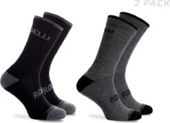 Rogelli Wintersok Merino Wool 2-pack - Grijs & Zwart - Maat 36-39