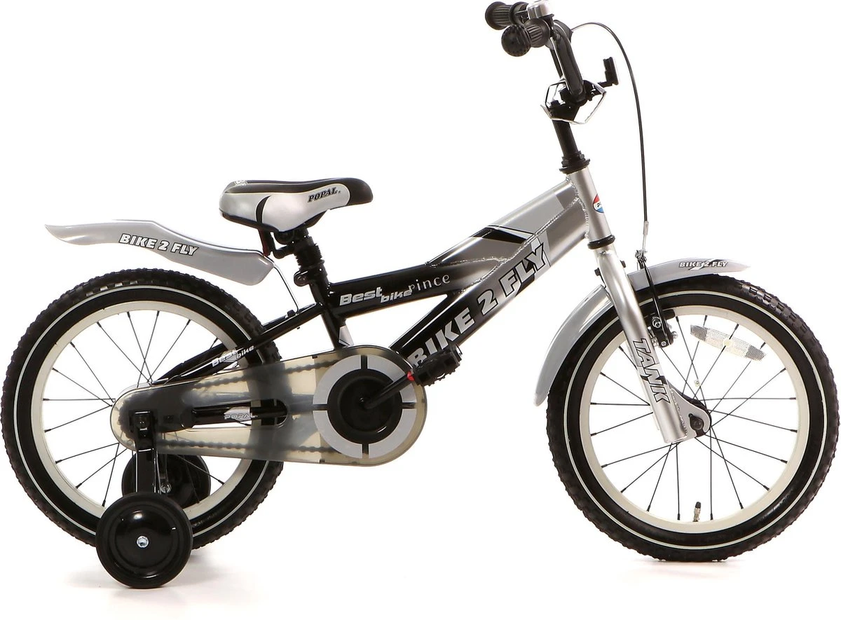 Popal Bike 2 Fly 16k Kinderfiets - 16 Inch - Jongens - Zwart/Zilver 1 Popal Bike 2 Fly 16k Kinderfiets - 16 Inch - Jongens - Zwart/Zilver