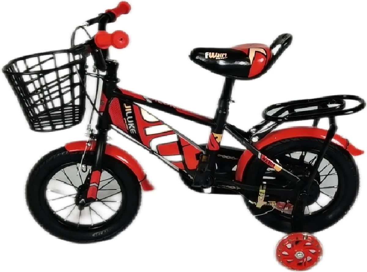 Kinderfiets - 12 Inch Kinderfiets -vanaf 2-4 Jaar Jongens En Meisjes Fietsen - Terugtrap -Rem -Stabilisatoren(2 Zijwieltjes)- Mandje - Achterbank - Rood 2 Kinderfiets - 12 Inch Kinderfiets -vanaf 2-4 Jaar Jongens En Meisjes Fietsen - Terugtrap -Rem -Stabilisatoren(2 Zijwieltjes)- Mandje - Achterbank - Rood - Afbeelding 2