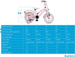 Amigo Lovely Meisjesfiets - Kinderfiets 14 Inch - Roze -Fietsuitrustings Winkel 1200x916 6