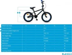 Amigo Fly - BMX Fiets 20 Inch - Fietscross Voor Jongens En Meisjes - Zwart/Blauw -Fietsuitrustings Winkel 1200x916 7